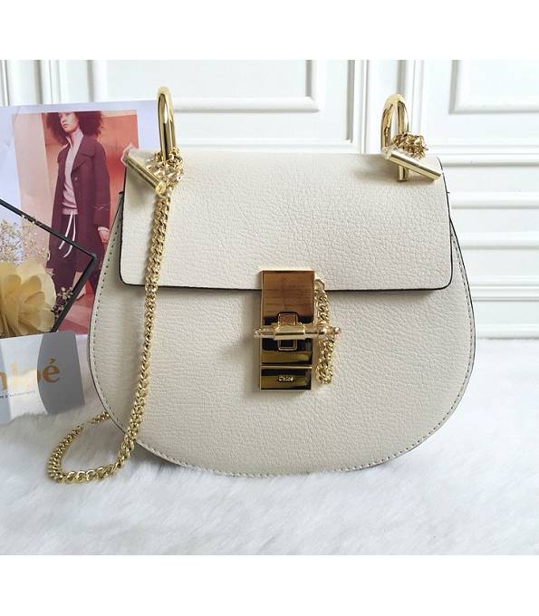 Chloe Drew White Original Calfskin Leather Shoulder Bag