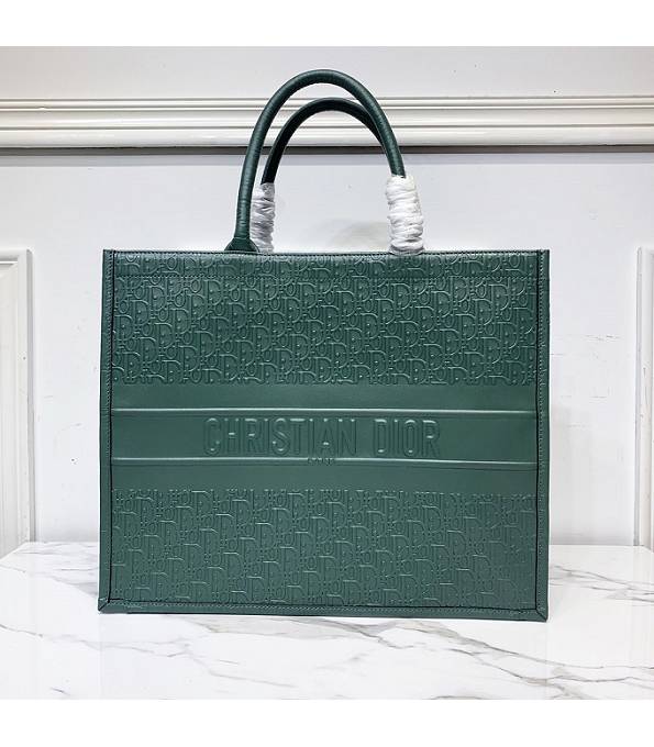 Christian Dior Green Original Leather 41cm Book Tote Bag