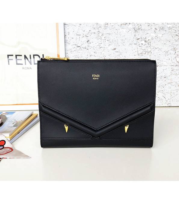 Fendi Black Eye Bugs With Original Calfskin Leather 27cm Clutch