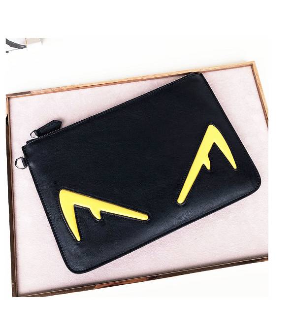 Fendi Yellow FF Eye Bugs With Original Calfskin Leather 29cm Clutch