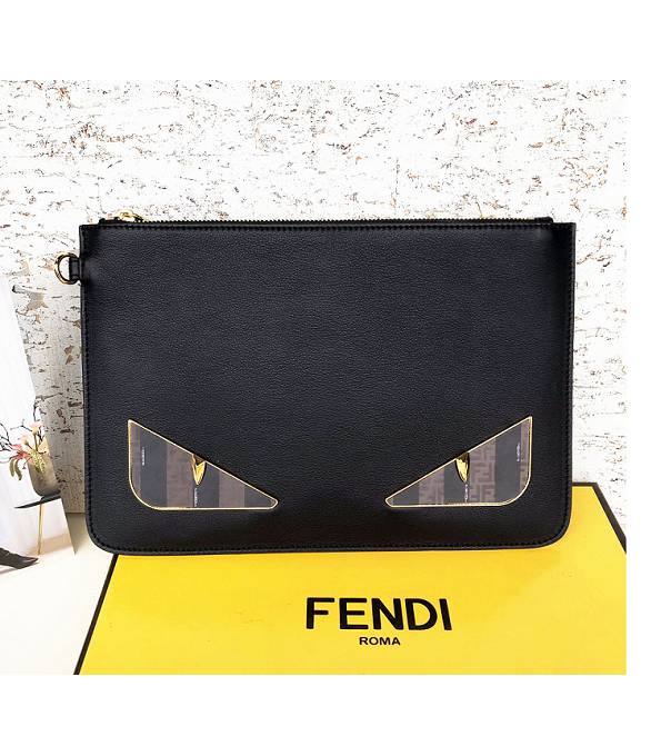 Fendi Brown FF Eye Bugs With Original Calfskin Leather 29cm Clutch