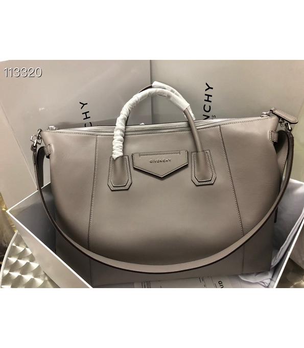 Givenchy Antigona Soft Grey Original Smooth Real Leather 45cm Large Tote Bag