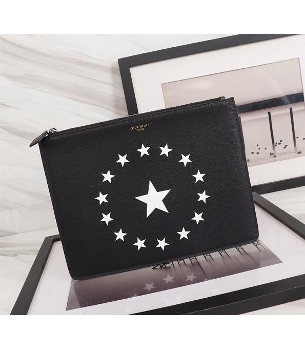 Givenchy Circle Stars Black Original Real Leather Zipper Pouch