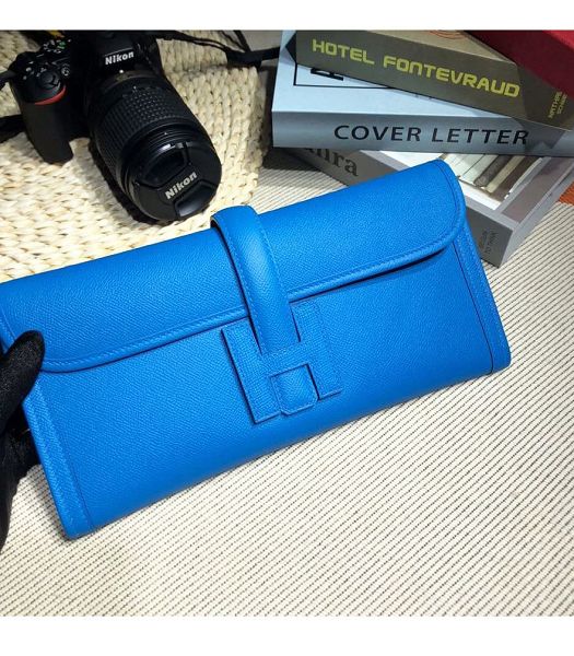 Hermes Jige Elan 29 Blue Imported Epsom Calfskin Clutch