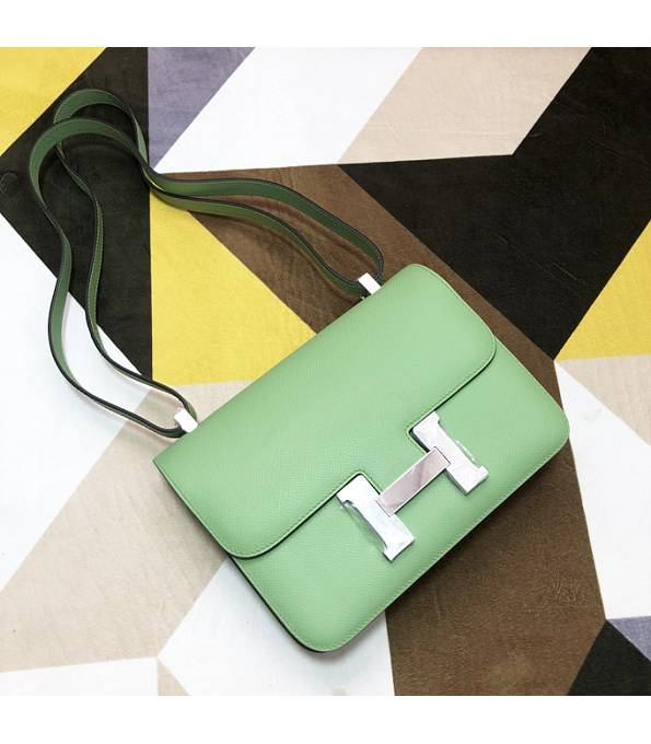 Hermes Constance 18cm Mini Bag Apple Green Original Palm Veins Leather Silver Metal