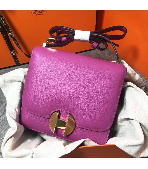 Hermes 2002 20cm Bbag Fuchsia Original Calfskin Leather Golden Metal