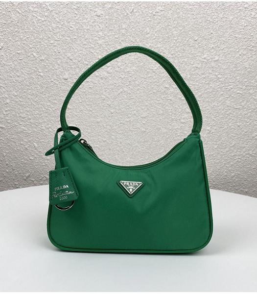 Prada Re-Edition 2000 Green Nylon Mini Hobo Bag