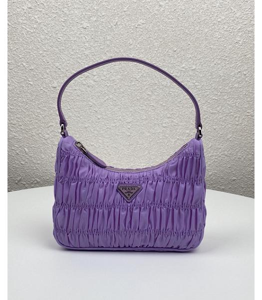 Prada Re-Edition 2000 Purple Original Nylon Mini Hobo Bag