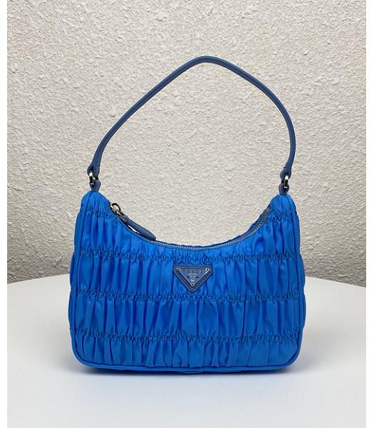 Prada Re-Edition 2000 Blue Original Nylon Mini Hobo Bag