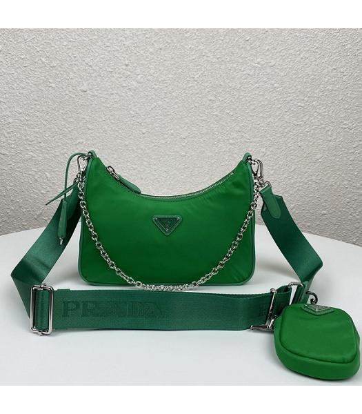 Prada Re-Edition 2005 Green Original Nylon Mini Hobo Bag