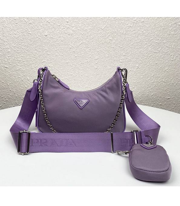 Prada Re-Edition 2005 Lavender Purple Original Nylon Mini Hobo Bag