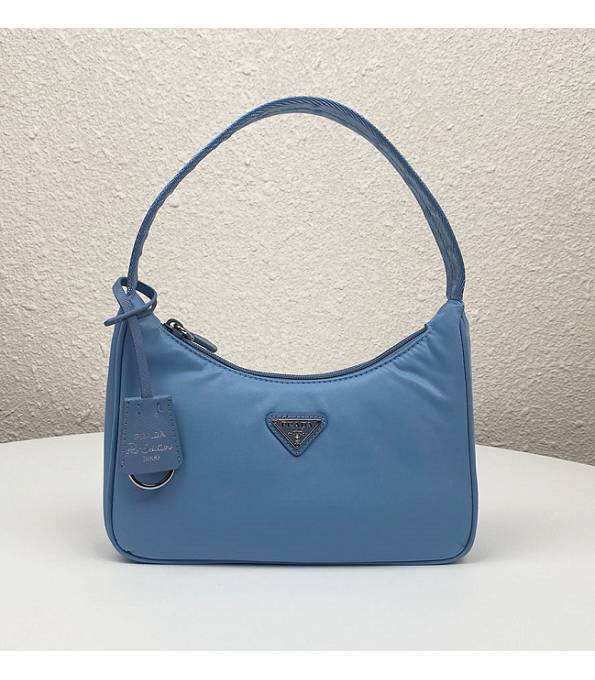 Prada Re-Edition 2000 Blue Original Nylon Mini Hobo Bag