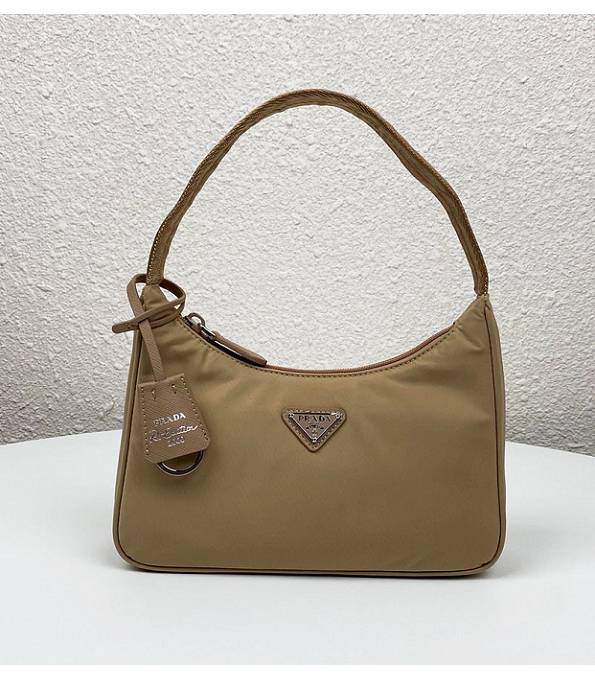 Prada Re-Edition 2000 Khaki Original Nylon Mini Hobo Bag