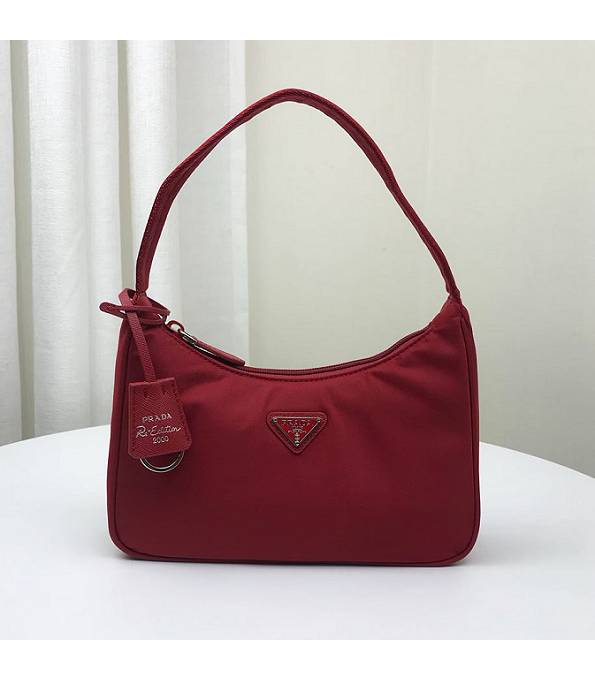 Prada Re-Edition 2000 Red Original Nylon Mini Hobo Bag