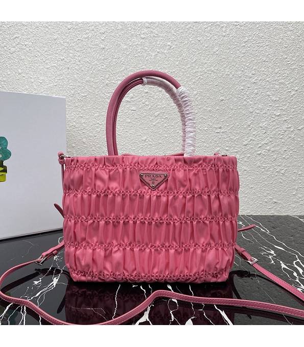 Prada Pink Original Embossed Nylon Tote Bag