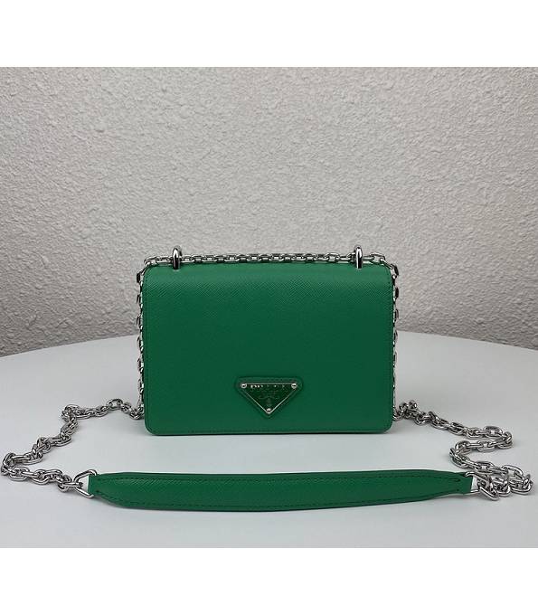 Prada Saffiano Green Original Cross Veins Leather Small Shoulder Bag