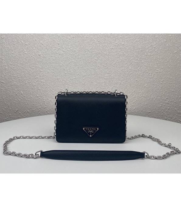 Prada Saffiano Black Original Cross Veins Leather Small Shoulder Bag