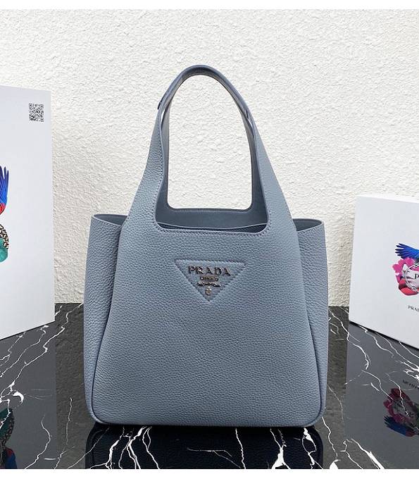 Prada Light Blue Original Soft Calfskin Leather Bucket Bag