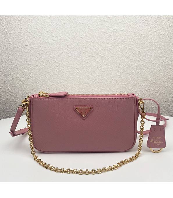 Prada Re-Edition 2000 Saffiano Cherry Pink Original Cross Veins Leather Mini Bag