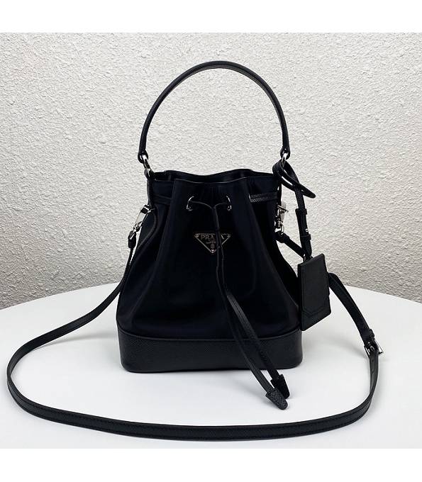 Prada Saffiano Black Original Nylon Bucket Bag