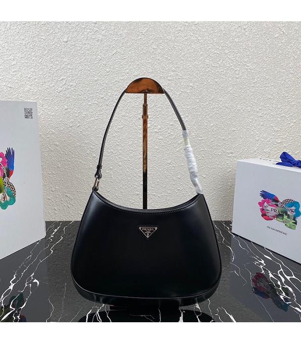 Prada Black Original Open Bead Calfskin Leather 27cm Hobo Bag