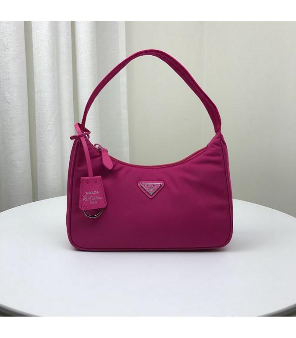 Prada Re-Edition 2000 Fuchsia Original Nylon Mini Hobo Bag