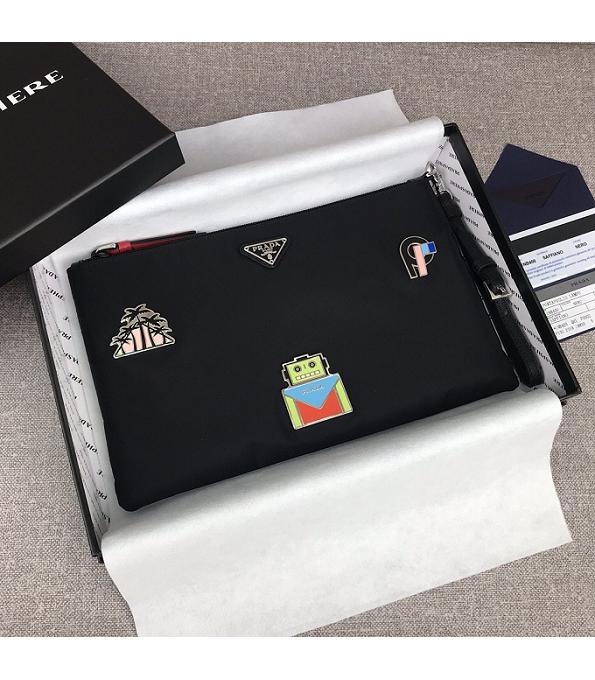 Prada Vela Black Original Nylon Small Pouch