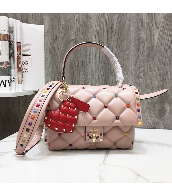 Valentino Pink Original Lambskin Leather Tote Bag Colors Rivet