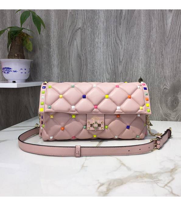 Valentino Garavani Candystud Light Pink Original Lambskin Leather Shoulder Bag Colors Rivets