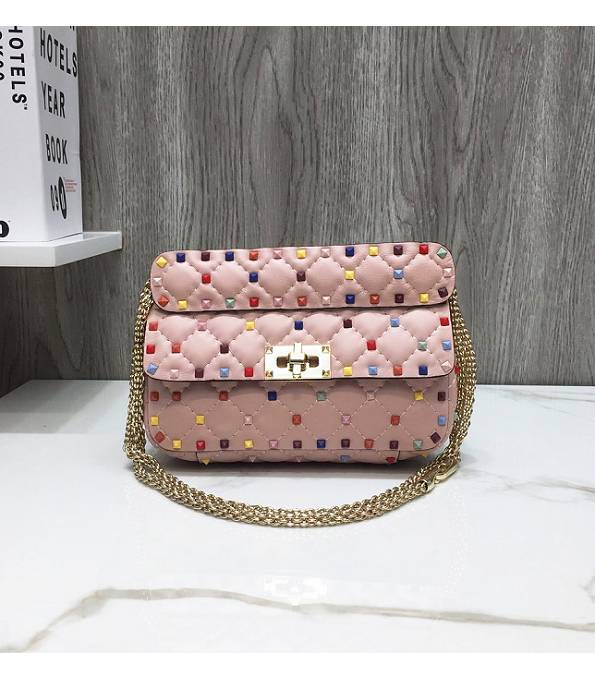 Valentino Garavani Rockstud Spike Nude Pink Original Lambskin Colors Rivet 20cm Shoulder Bag