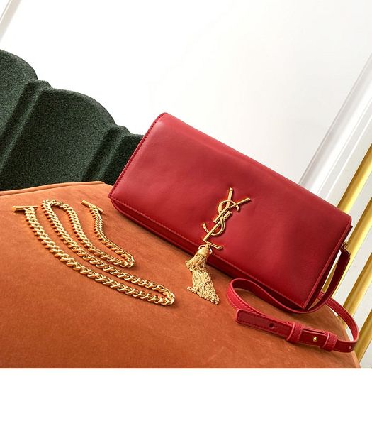 YSL Kate 99 Red Original Lambskin Golden Tassel Shoulder Bag