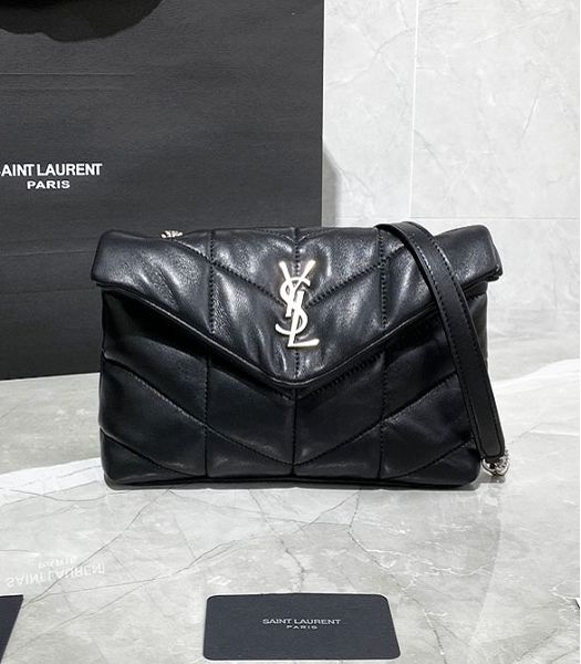 YSL LouLou Puffer Black Original Wrinkly Lambskin Mini Shoulder Bag