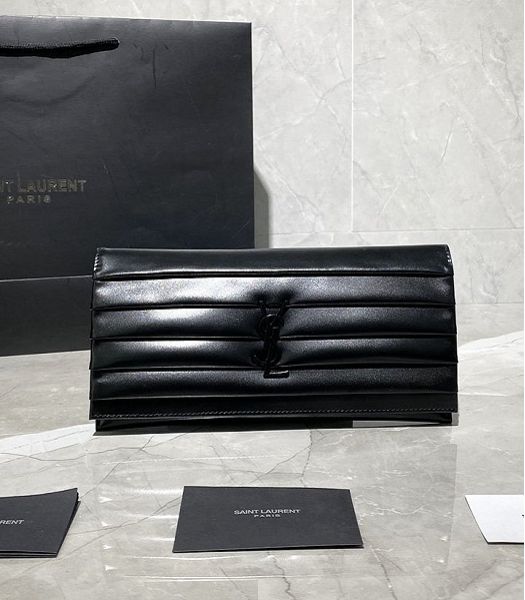 YSL Smoking Black Original Smooth Real Leather Clutch