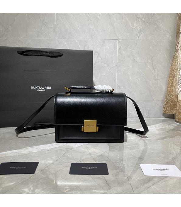 YSL Medium Bellechasse Black Original Real Leather Golden Metal 22cm Top Handle Crossbody Bag