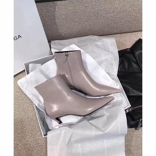 Balenciaga Broken Heel Booties Calfskin Leather Fall Winter 2017 Collection Grey