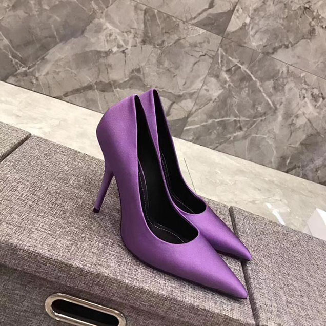 Balenciaga 110 Pointy Toe Knife Stiletto Pumps Calfskin Leather Fall Winter 2017 Collection Purple