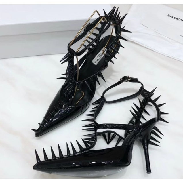 Balenciaga Pikes Extreme Pointed Toe Knife Pumps Black 2018