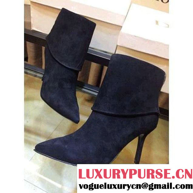 Christian Dior Black Suede Pointed Toe Ankle Bootie (GD4005-304 )