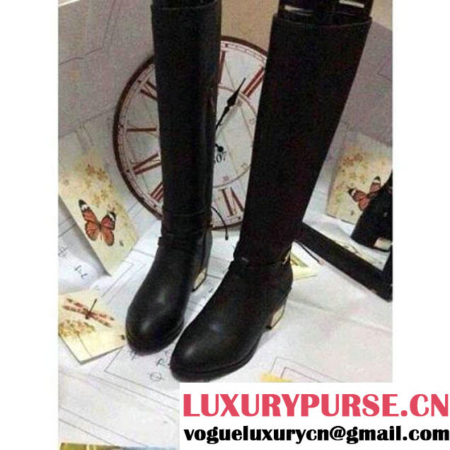 Dior black leather boot with 50mm heel (GD5044-045 )