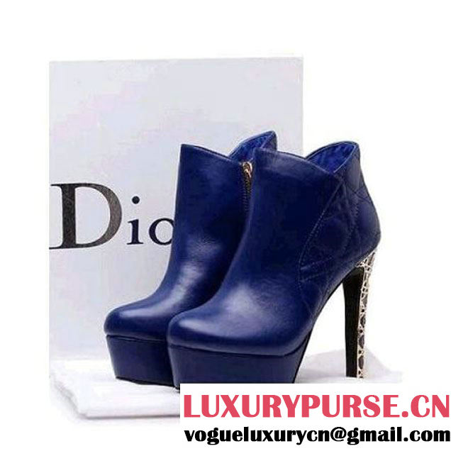 Dior blue calfskin side zipper boot (GD4002-012015 )