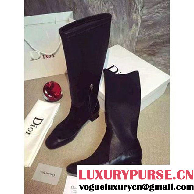 Dior Patent Leather and Suede Knee High Boot 2015 (SZ2027-110850 )