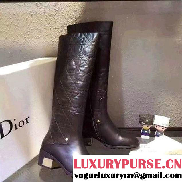 Dior Quilting Calfskin High Boot Black 2016 (GD2083-6101304 )