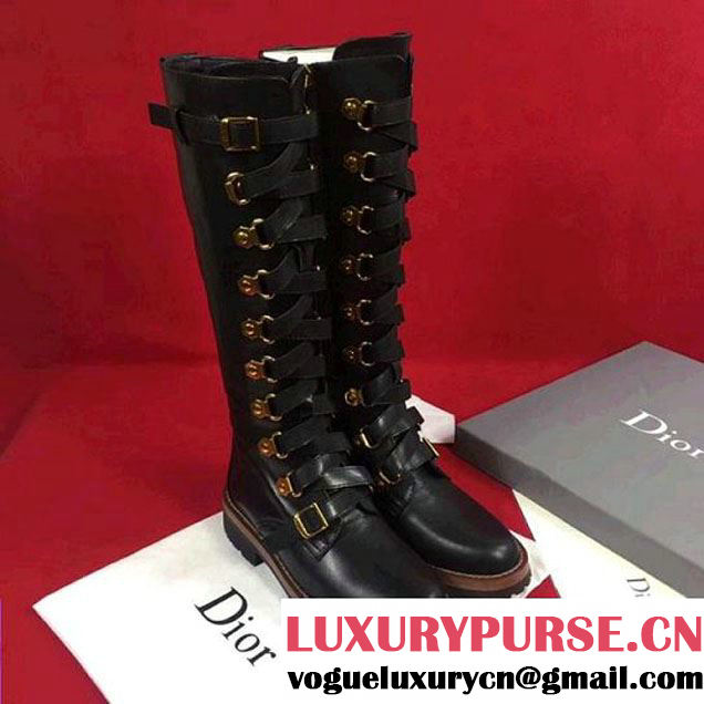 Dior Lace-up Boot in Black Calfskin 2017 (GD5002-7121918 )