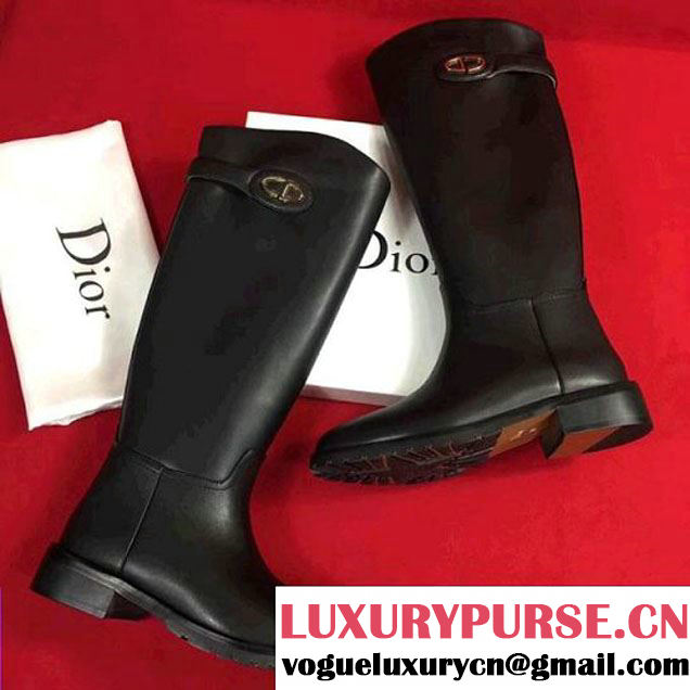 Dior Riding Boot in Calfskin Leather Black 2017 (GD5002-7113008 )