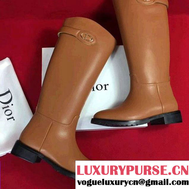 Dior Riding Boot in Calfskin Leather Brown 2017 (GD5002-7113009 )