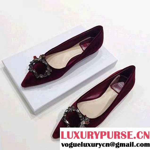 Dior Velour Ballerina 1 cm Burgundy Winter 2016 (GD5013-6092906 )