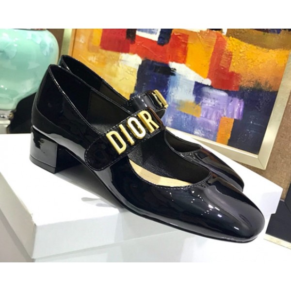 Dior Baby-D "Mary Jane" Ballet Pump in Black Patent Calfskin 2019