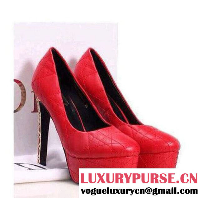 Dior red leather platform pump (GD4002-012105 )