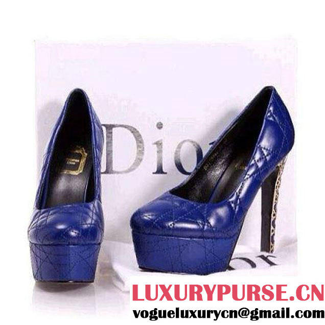 Dior blue leather platform pump (GD4002-012106 )