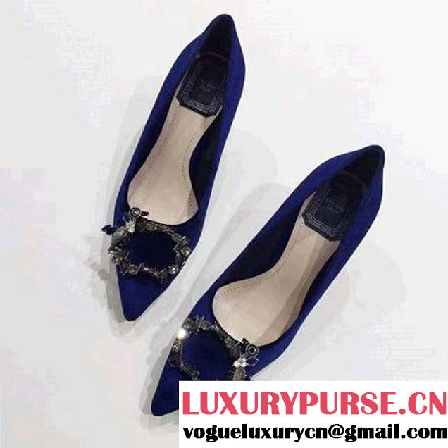 Dior Velour Pump 6 cm Blue Winter 2016 (GD5013-6092902 )